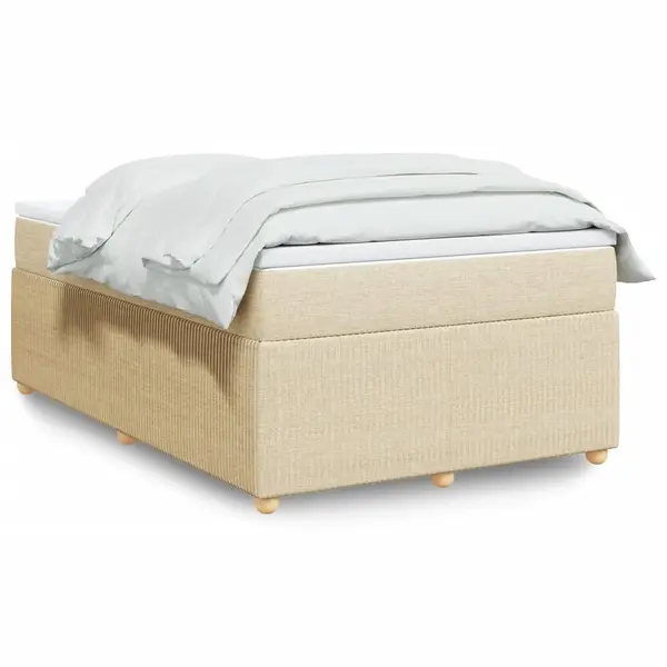 Gossi pat continental cu saltea, crem, 120x190 cm, textil