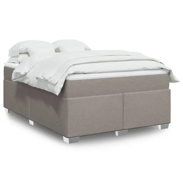 Gossi pat continental cu saltea gri taupe 140x200 cm material textil
