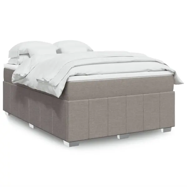 Gossi pat continental cu saltea gri taupe 140x200 cm material textil