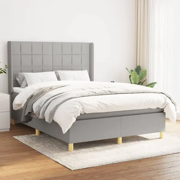 Gossi pat continental, gri deschis, 140x200 cm, material textil