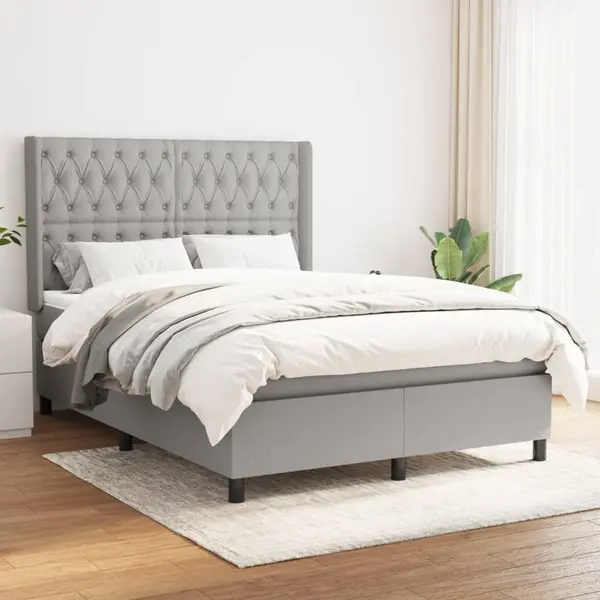 Gossi pat continental, gri deschis, 140x200 cm, material textil
