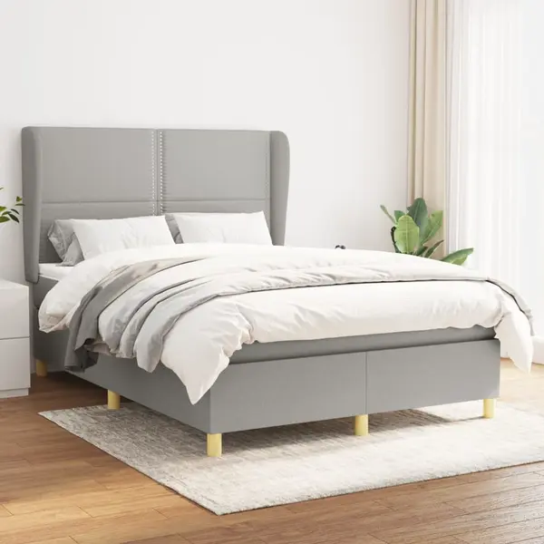 Gossi pat continental, gri deschis, 140x200 cm, material textil