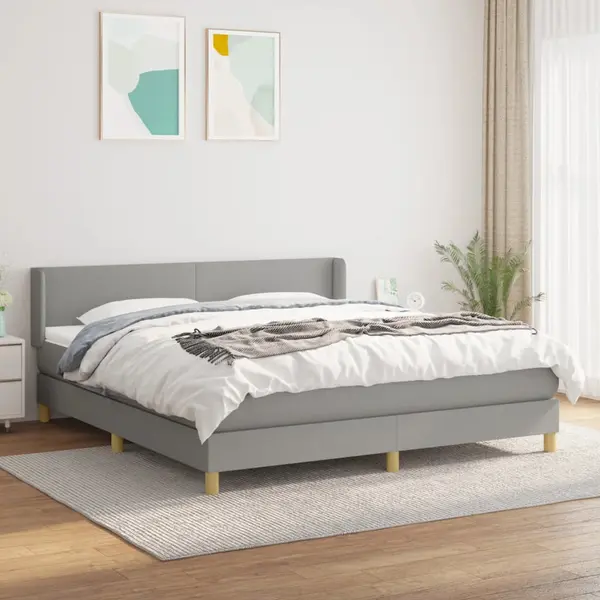 Gossi pat continental, gri deschis, 180x200 cm, material textil