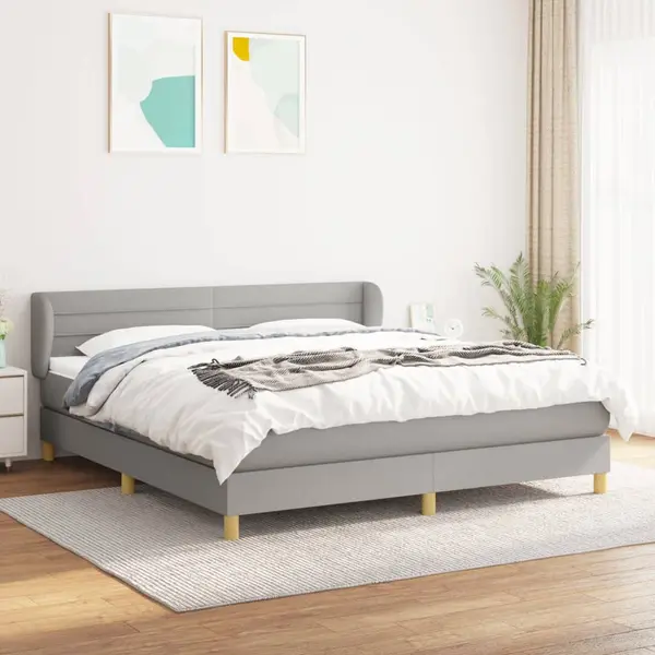 Gossi pat continental, gri deschis, 180x200 cm, material textil