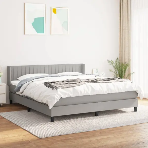 Gossi pat continental, gri deschis, 180x200 cm, material textil