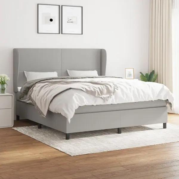 Gossi pat continental, gri deschis, 180x200 cm, material textil