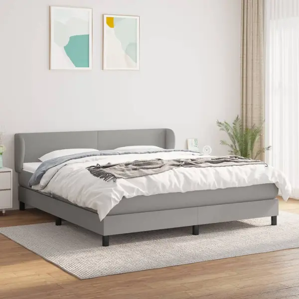 Gossi pat continental, gri deschis, 180x200 cm, material textil