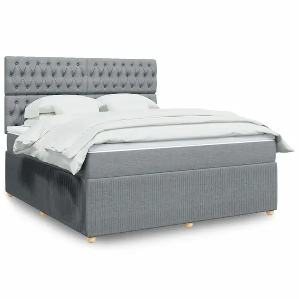 Gossi pat continental, gri deschis, 180x200 cm, material textil