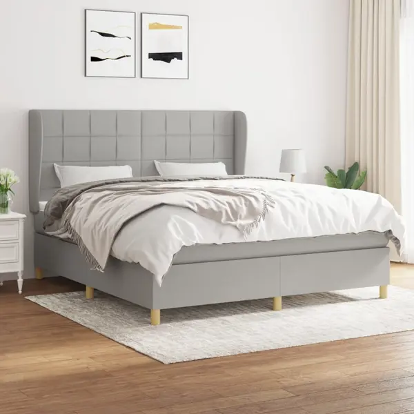 Gossi pat continental, gri deschis, 180x200 cm, material textil