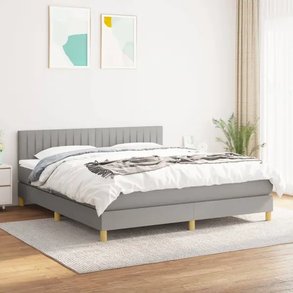 Gossi pat continental, gri deschis, 180x200 cm, material textil