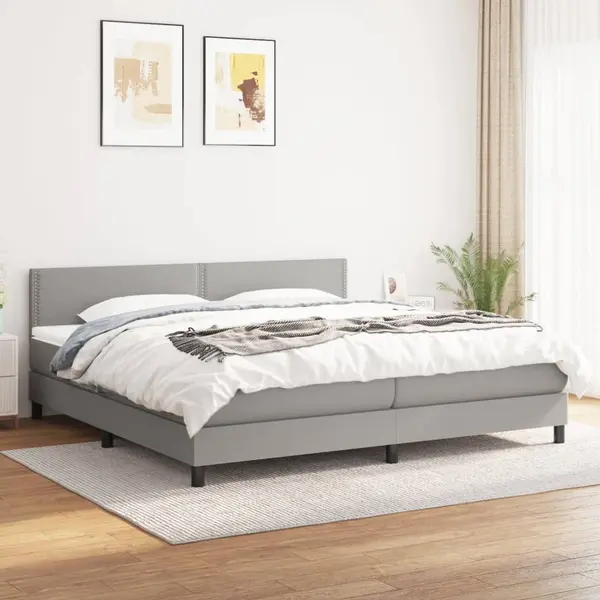 Gossi pat continental, gri deschis, 180x200 cm, material textil