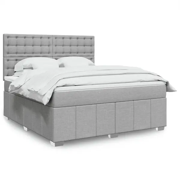 Gossi pat continental, gri deschis, 180x200 cm, material textil