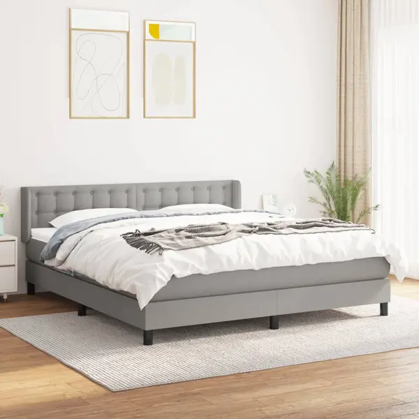 Gossi pat continental, gri deschis, 180x200 cm, material textil