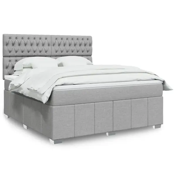 Gossi pat continental, gri deschis, 180x200 cm, material textil