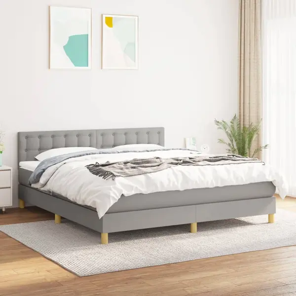 Gossi pat continental, gri deschis, 180x200 cm, material textil