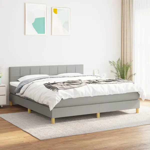 Gossi pat continental, gri deschis, 180x200 cm, material textil