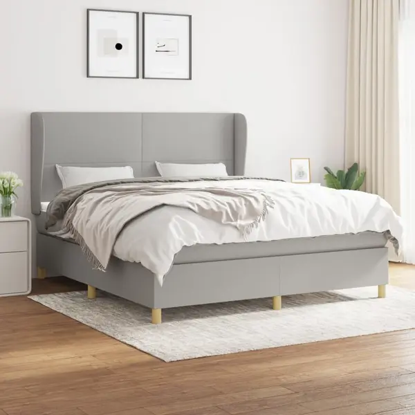 Gossi pat continental, gri deschis, 180x200 cm, material textil