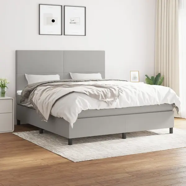 Gossi pat continental, gri deschis, 180x200 cm, material textil