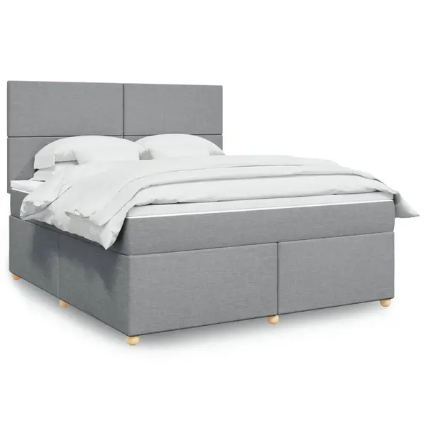 Gossi pat continental, gri deschis, 180x200 cm, material textil