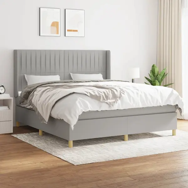 Gossi pat continental, gri deschis, 180x200 cm, material textil