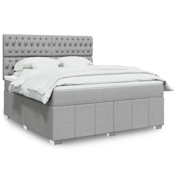 Gossi pat continental, gri deschis, 180x200 cm, material textil