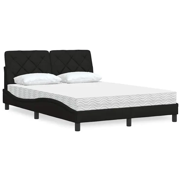 Gossi pat cu saltea, negru, 120x200 cm, textil