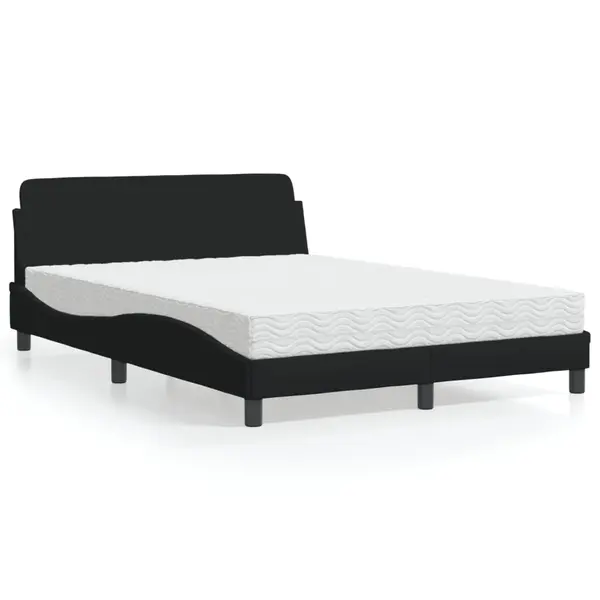 Gossi pat cu saltea, negru, 120x200 cm, textil