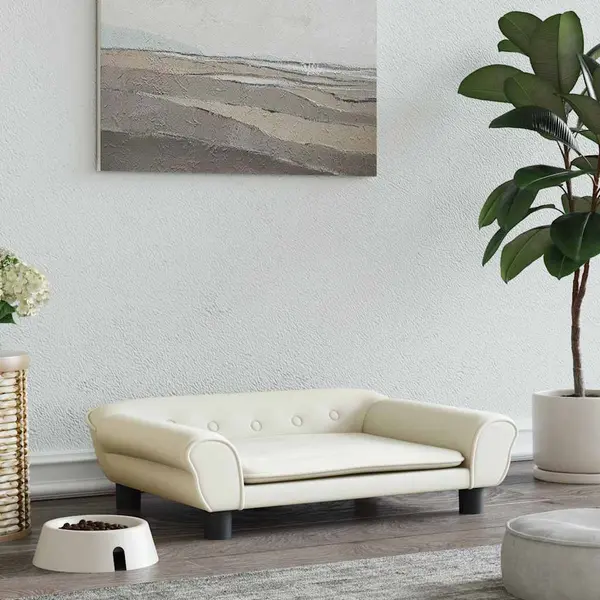 Gossi pat de caini, crem, 70x48x22 cm, catifea