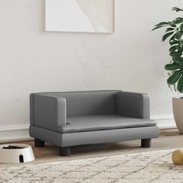 Gossi pat de caini, gri, 60x40x30 cm, piele ecologica