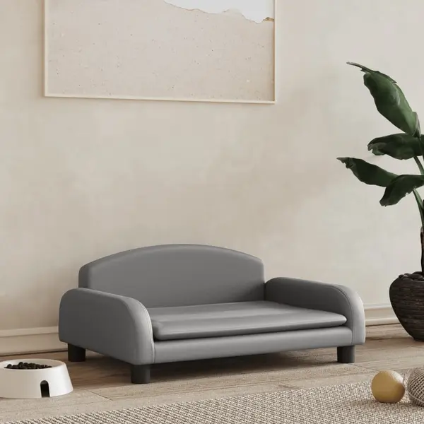 Gossi pat de caini, gri, 70x45x30 cm, piele ecologica