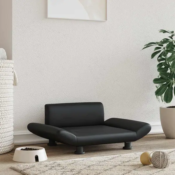 Gossi pat de caini, negru, 70x45x28 cm, piele ecologica