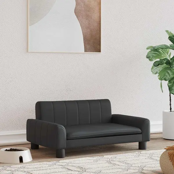 Gossi pat de caini, negru, 70x45x30 cm, piele ecologica