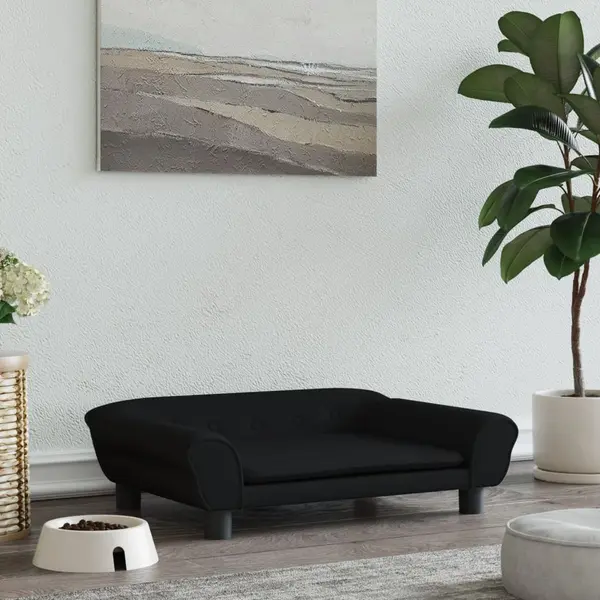Gossi pat de caini, negru, 70x48x22 cm, catifea