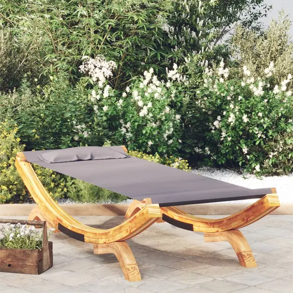 Gossi pat de exterior, antracit, 100x188,5x44 cm, lemn masiv curbat