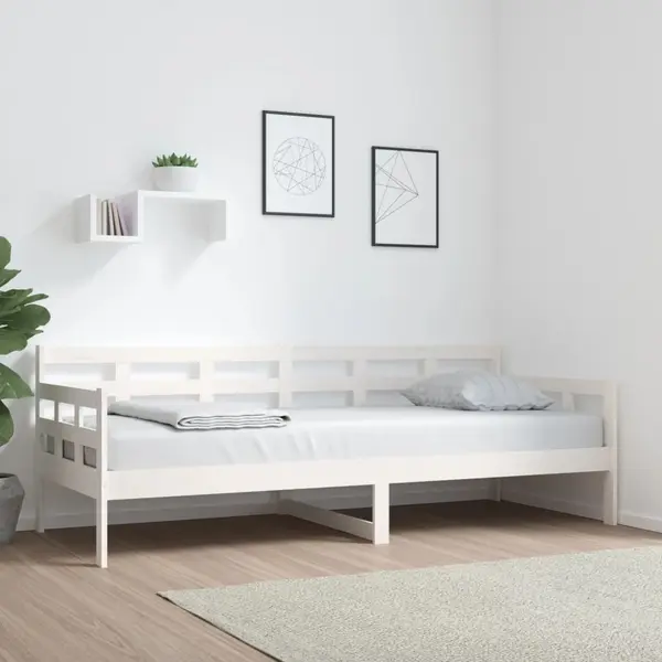 Gossi pat de zi, alb, 80x200 cm, lemn masiv de pin