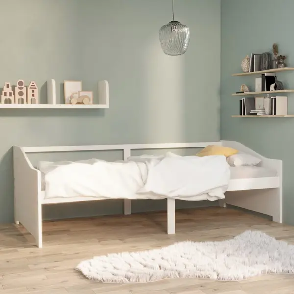 Gossi pat de zi cu 3 locuri, alb, 90x200 cm, lemn masiv de pin