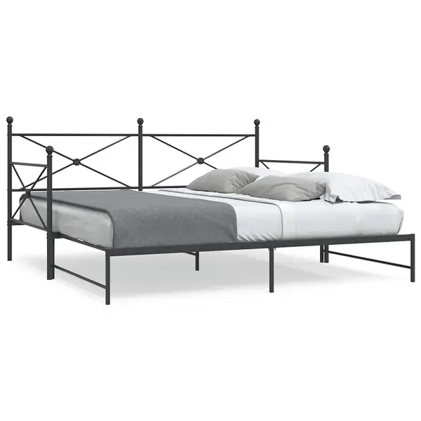 Gossi pat de zi cu caut fara saltea negru 100x200 cm otel