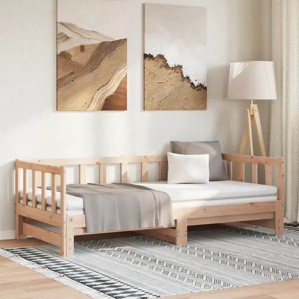 Gossi pat de zi cu extensie, 90x200 cm, lemn masiv de pin
