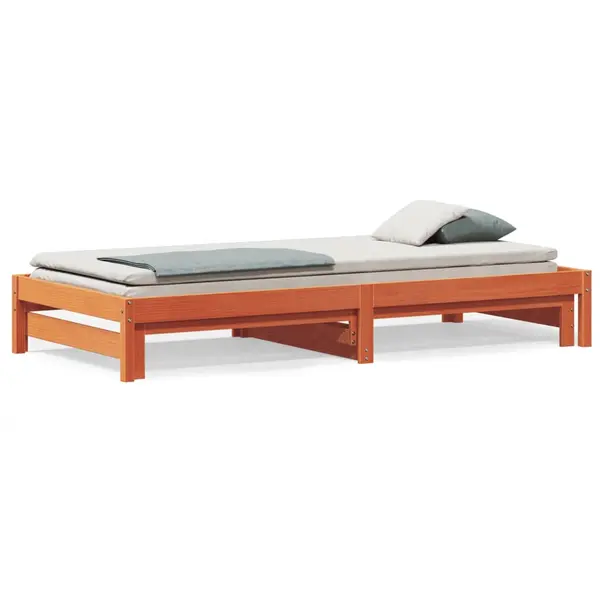 Gossi pat de zi cu extensie, maro ceruit, 90x190cm, lemn masiv de pin