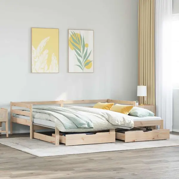 Gossi pat de zi cu extensie si sertare fara saltea, 80x200 cm