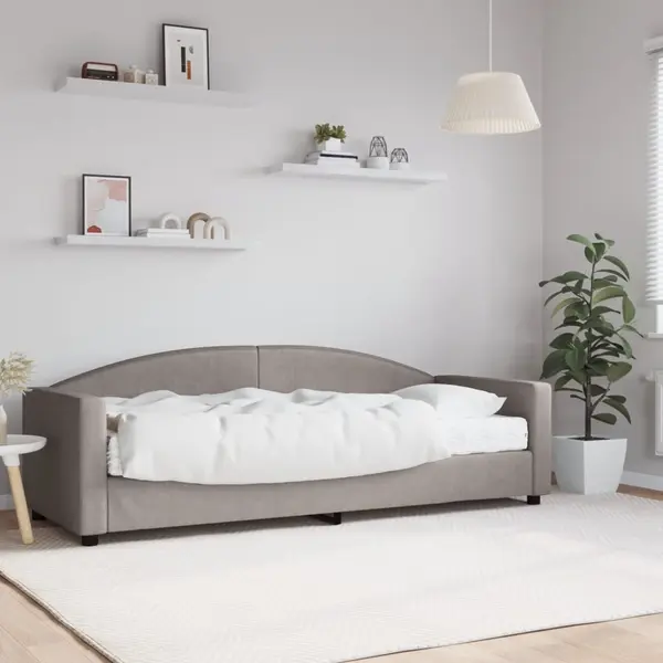 Gossi pat de zi cu saltea, gri taupe, 80x200 cm, textil