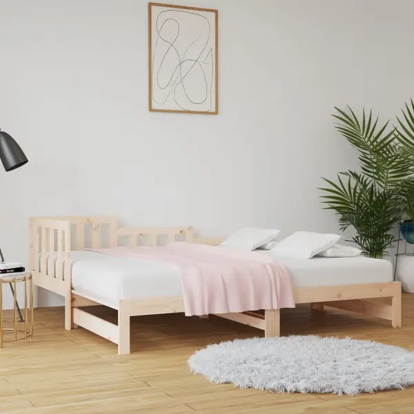 Gossi pat de zi extensibil, 2x(90x190) cm, lemn masiv de pin