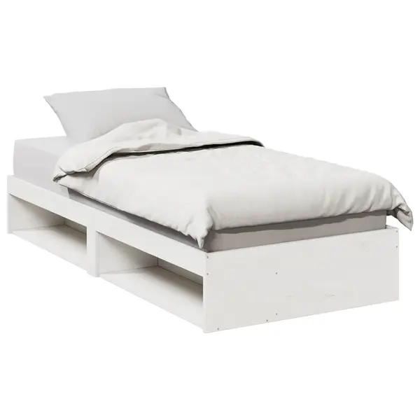 Gossi pat de zi fara saltea alb 100x200 cm lemn masiv de pin