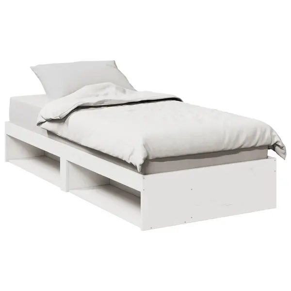 Gossi pat de zi fara saltea, alb, 80x200 cm, lemn masiv pin
