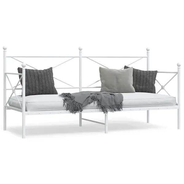 Gossi pat de zi fara saltea alb 90x200 cm otel