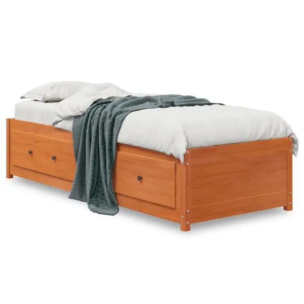 Gossi pat de zi fara saltea, maro ceruit, 90x190 cm, lemn masiv pin
