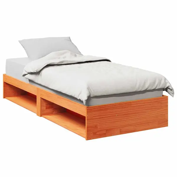 Gossi pat de zi fara saltea, maro ceruit, 90x190 cm, lemn masiv pin