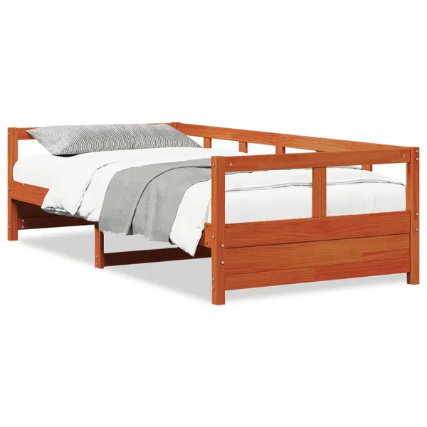 Gossi pat de zi fara saltea, maro ceruit, 90x200 cm, lemn masiv pin