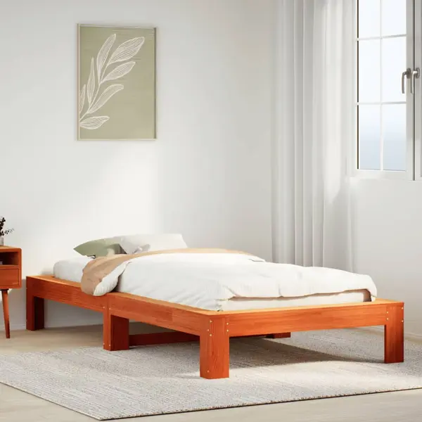 Gossi pat de zi fara saltea, maro ceruit, 90x200 cm, lemn masiv pin