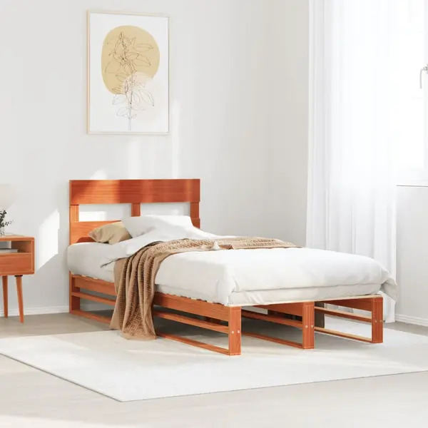 Gossi pat de zi fara saltea, maro ceruit, 90x200 cm, lemn masiv pin